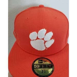Clemson Tigers Throwback New Era 59FIFTY Fitted Hat Orange Size 7 1/4